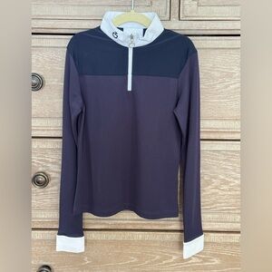 Cavalleria Toscana youth show shirt. Navy/ white size 8.